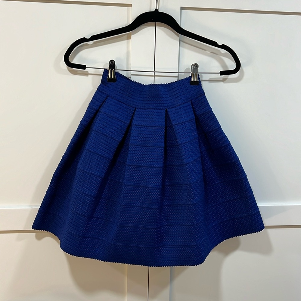 Pleated navy blue skirt